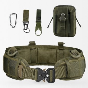 Padded combat belt with pouch and key bouckle