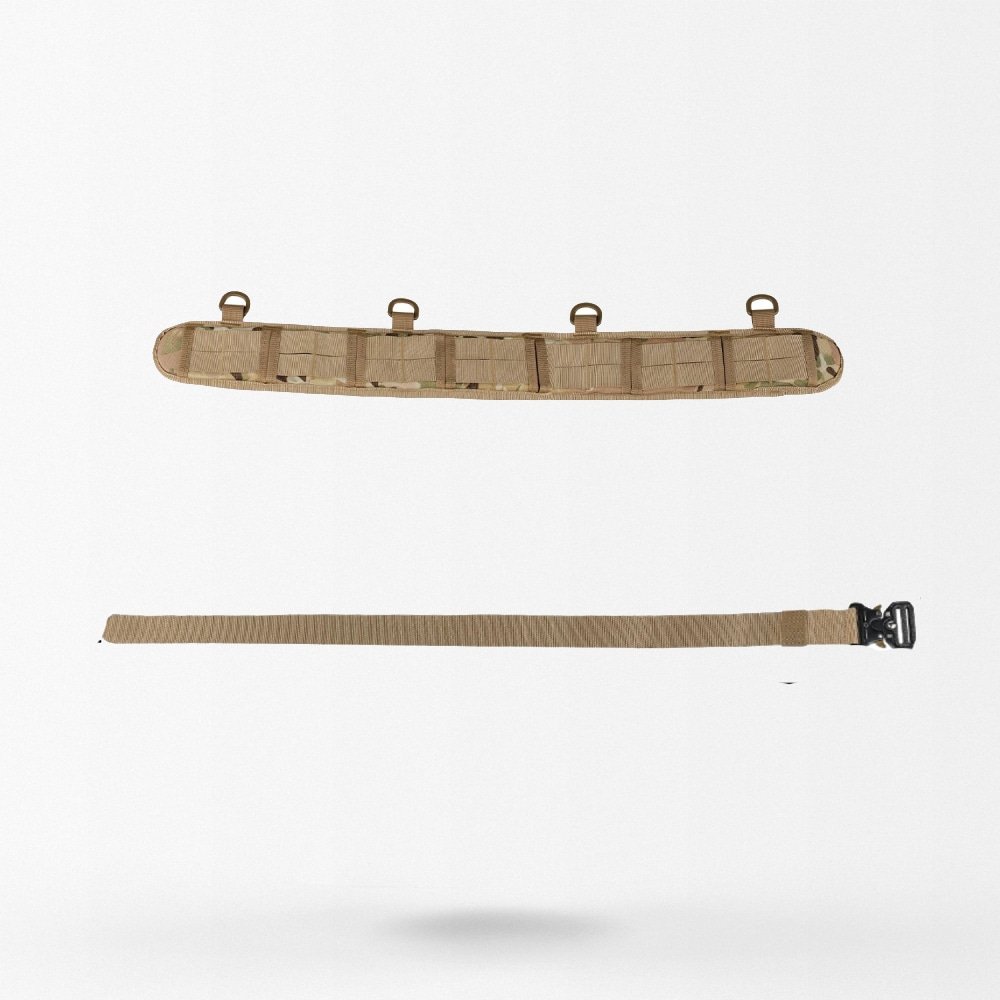 Padded combat belt with pouch and key bouckle