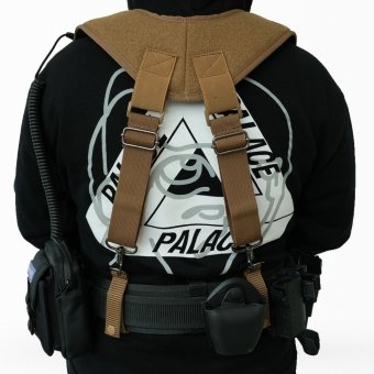 Tactical laser cut molle belt suspenders