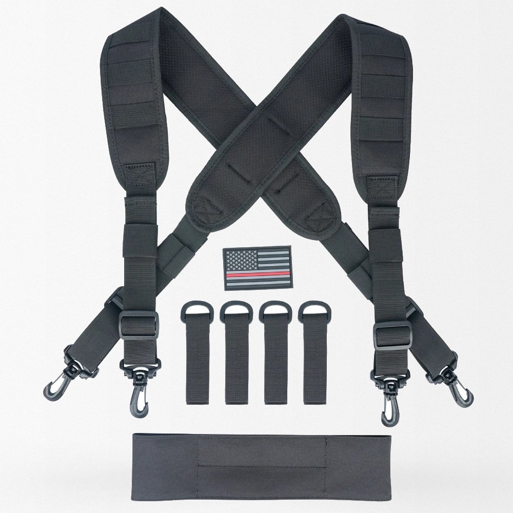 Tactical molle belt suspenders