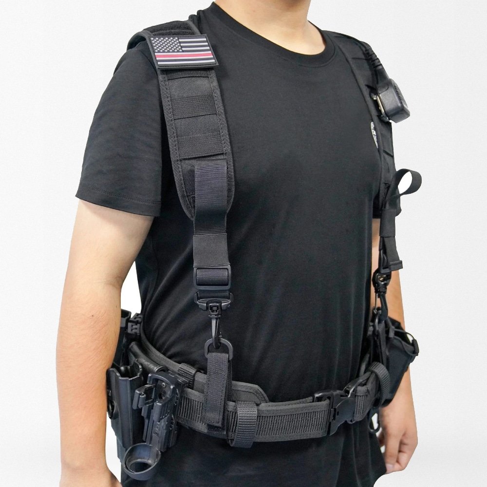 Tactical molle belt suspenders