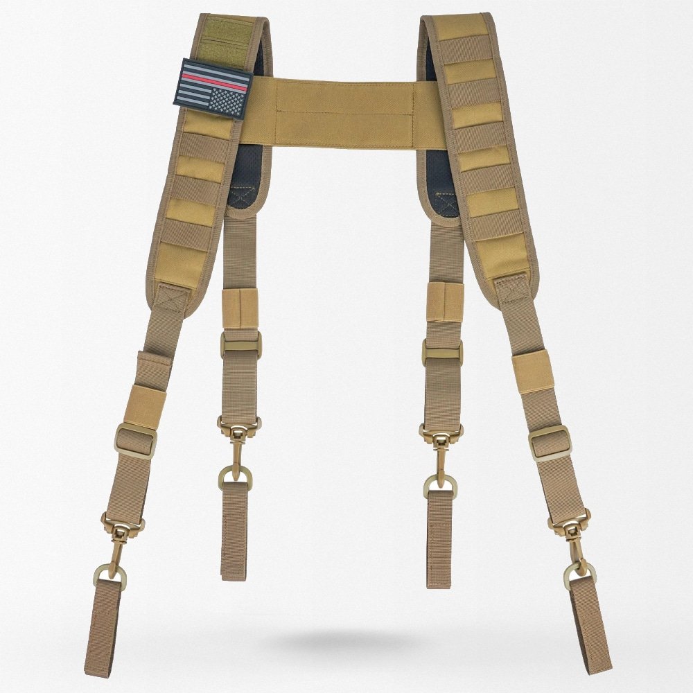 Tactical molle belt suspenders