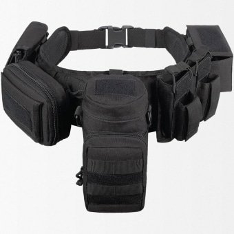 Tactical padded belt with molle pouches