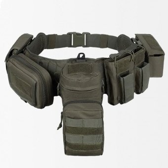 Tactical padded belt with molle pouches