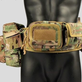 Tactical padded belt with molle pouches