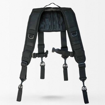 Tactical suspenders with wide backing
