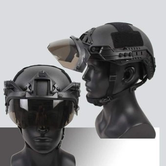 Brown lens flip goggles for tactical helmet
