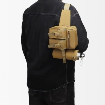 Tactical waist pouch with bottle carrier