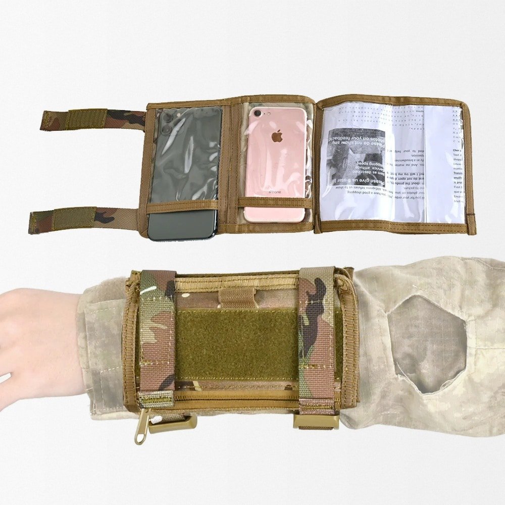 Tactical wrist map pouch