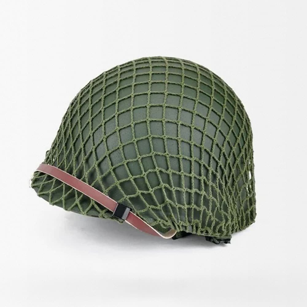 Casque militaire WW2 avec filet de camouflage – Image 3