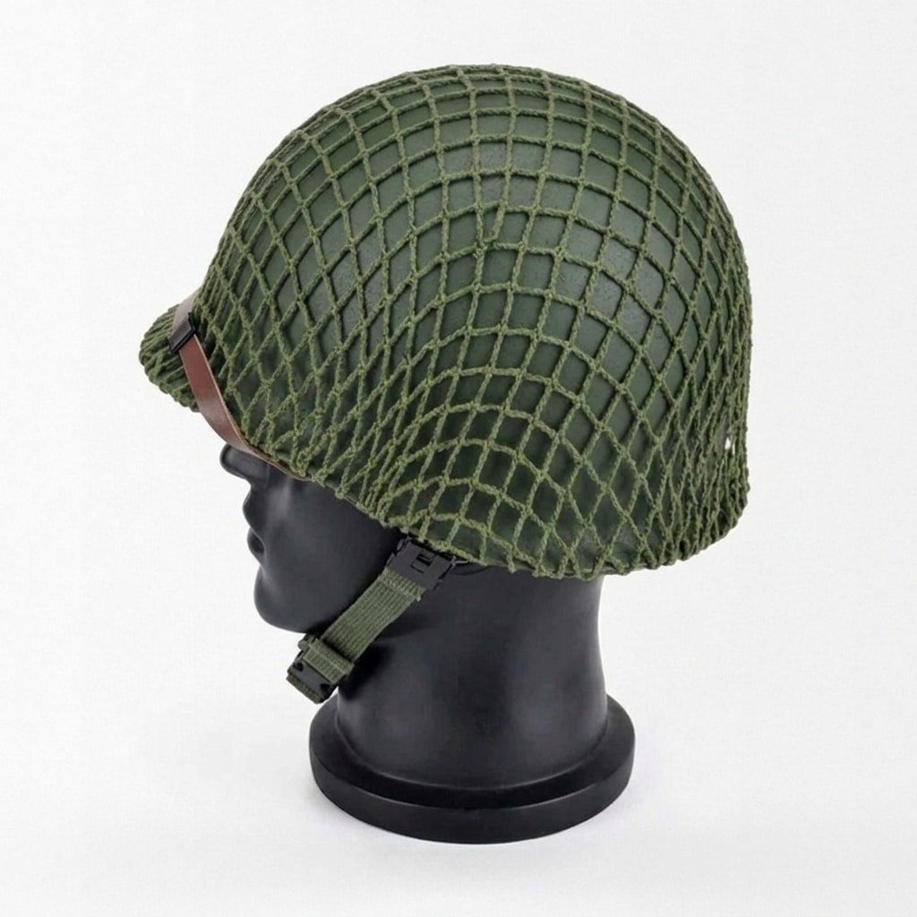 WW2 army helmet with mesh cover