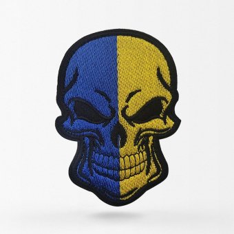 Patch Tête de Mort Drapeau Ukrainien