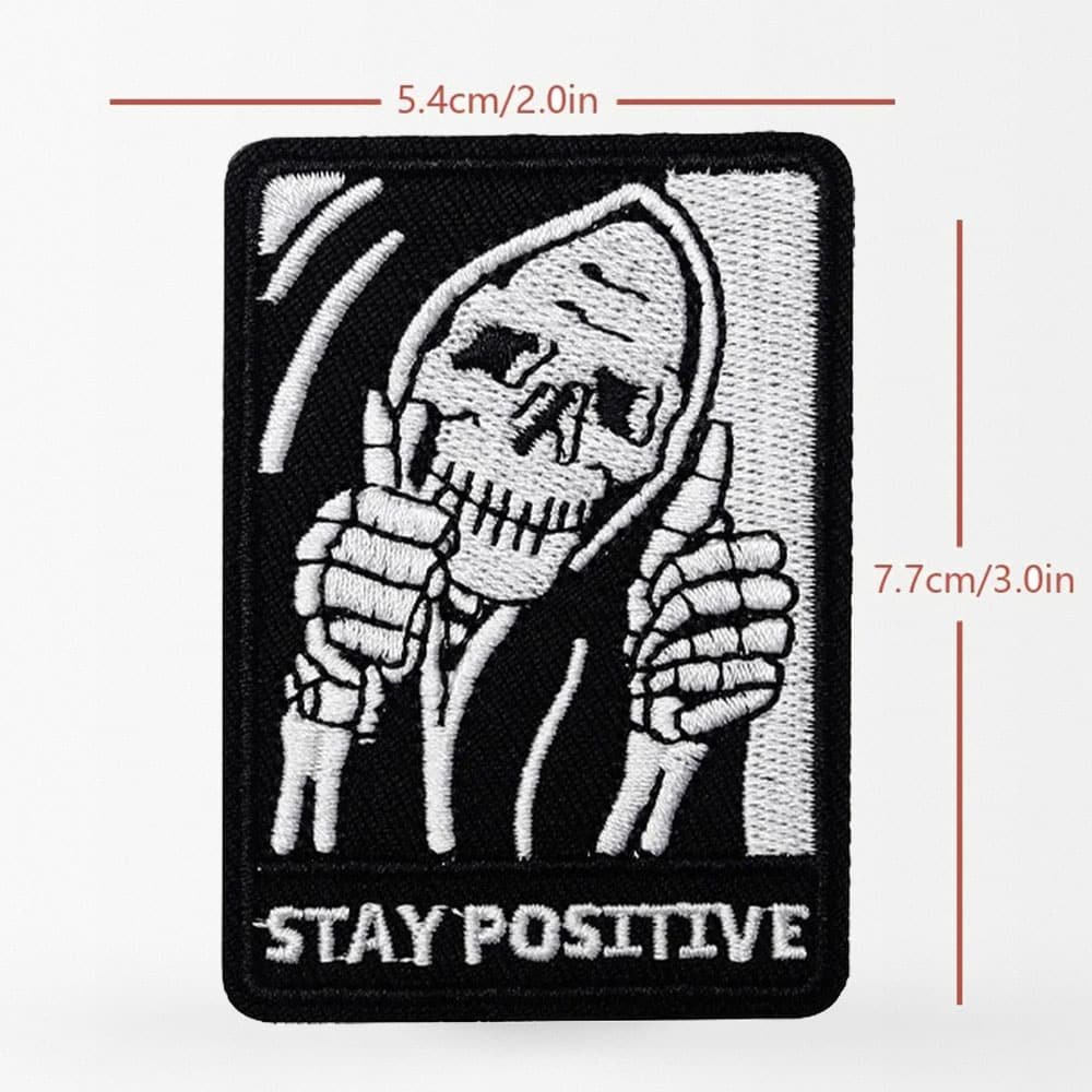 Stay Positive Skull Patch – Image 2