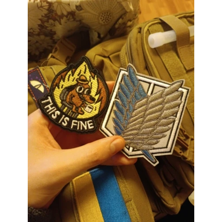 Patch meme drôle This is fine photo review