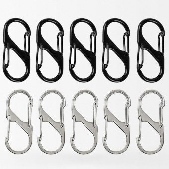 Mousqueton double en S avec clip carabiner